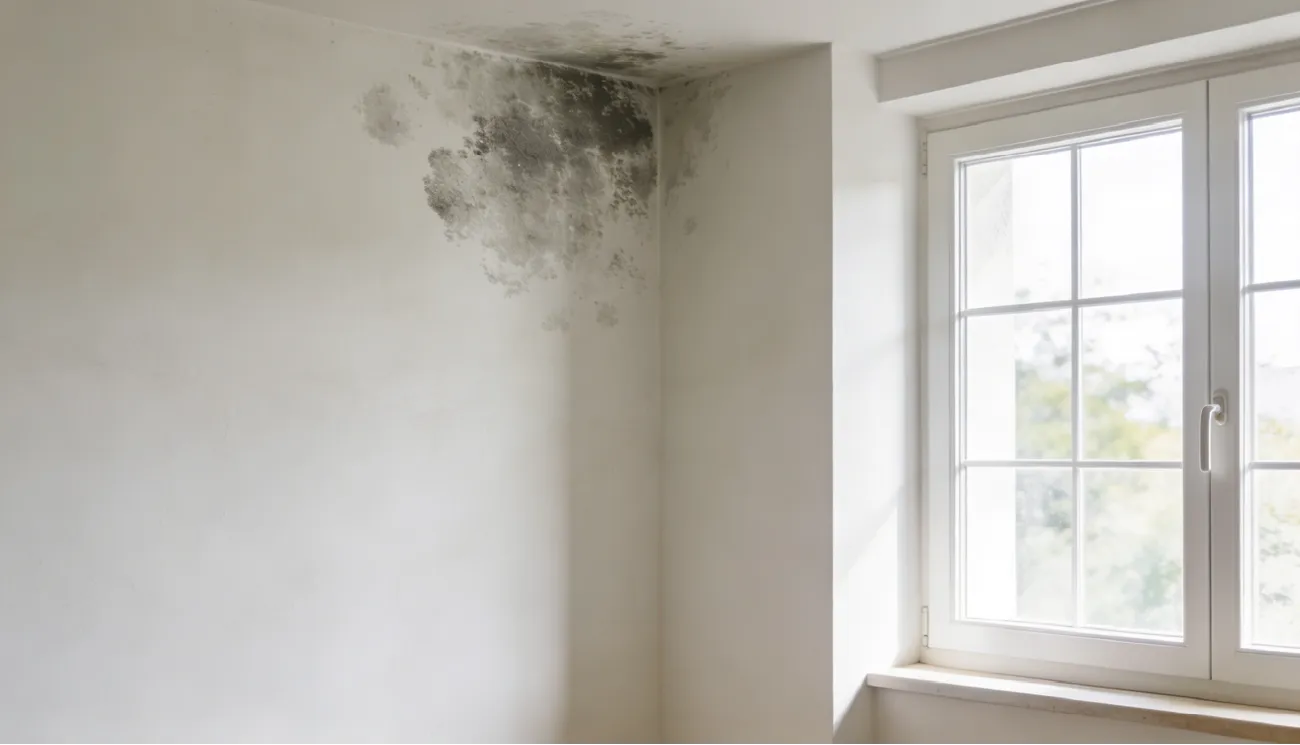 Moho en pared de vivienda en Sant Lluís, Menorca